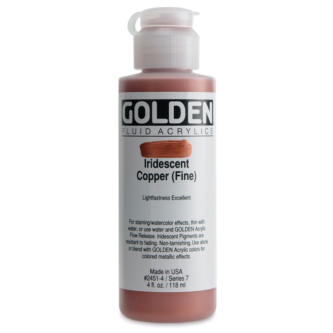 Golden Fluid Acrylics - Iridescent Copper (Fine), 4 oz bottle